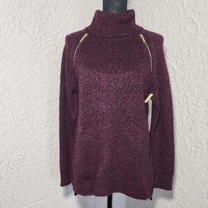 Michael Kors Shoulder Zip Turtleneck NWOT